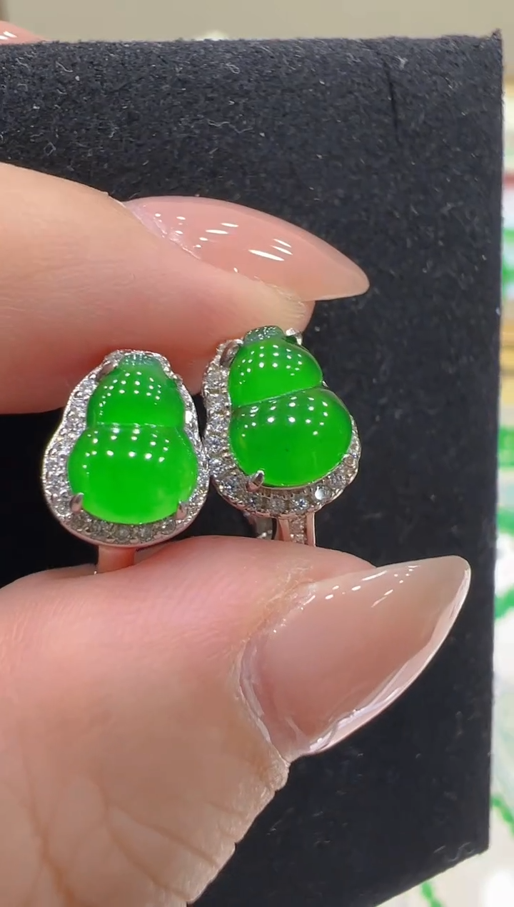 银S925镶嵌翡翠耳饰多样性团购发一件