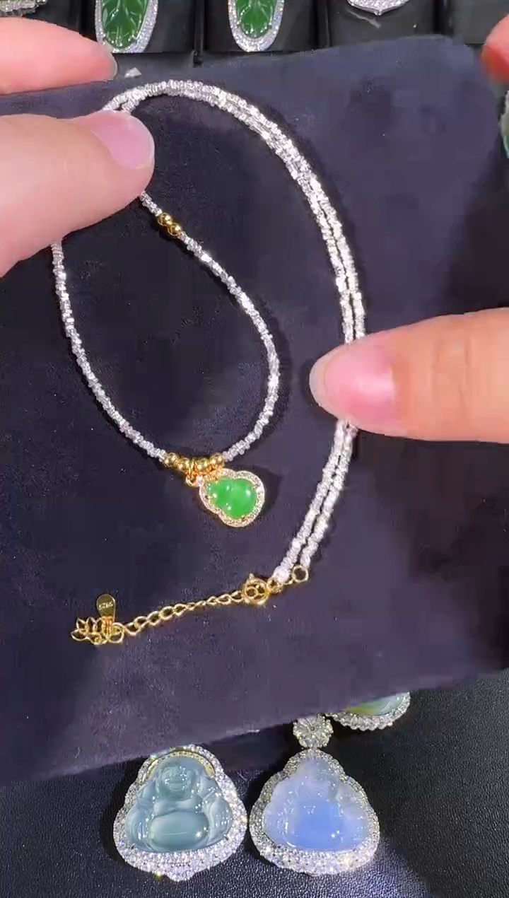 【闪购商品】翡翠项链银S925镶嵌项链