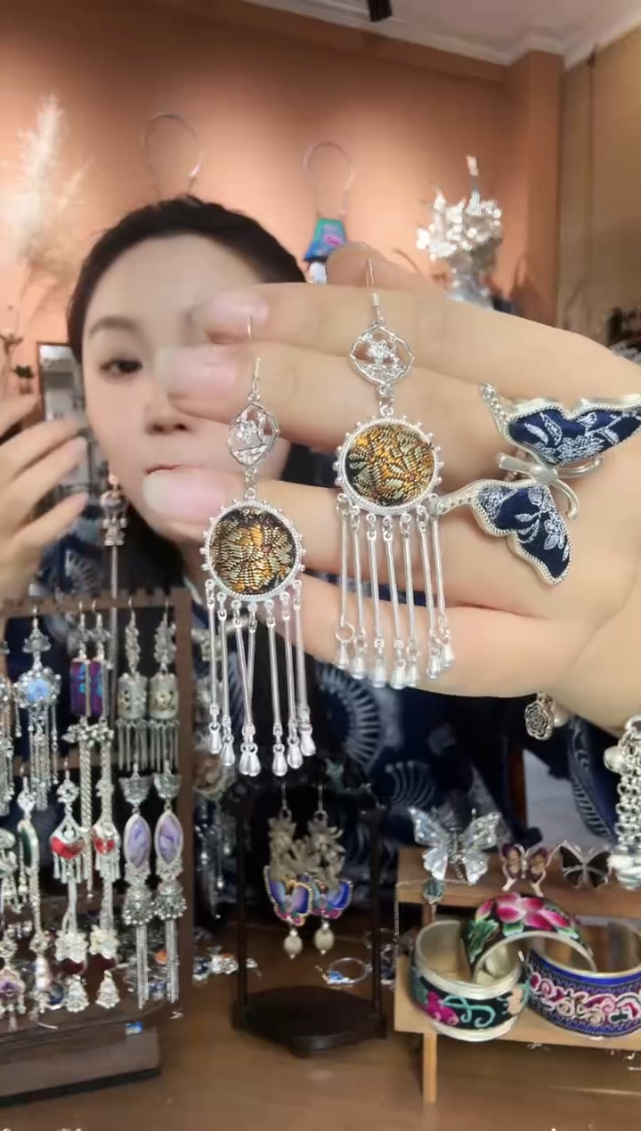 刺绣纯手工民族风耳环