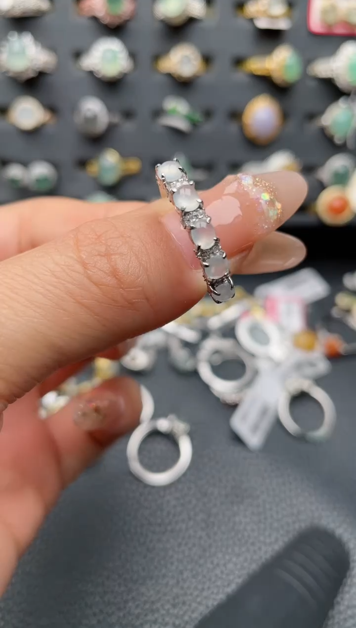 【闪购商品】翡翠戒指银S925镶嵌1111111111  40