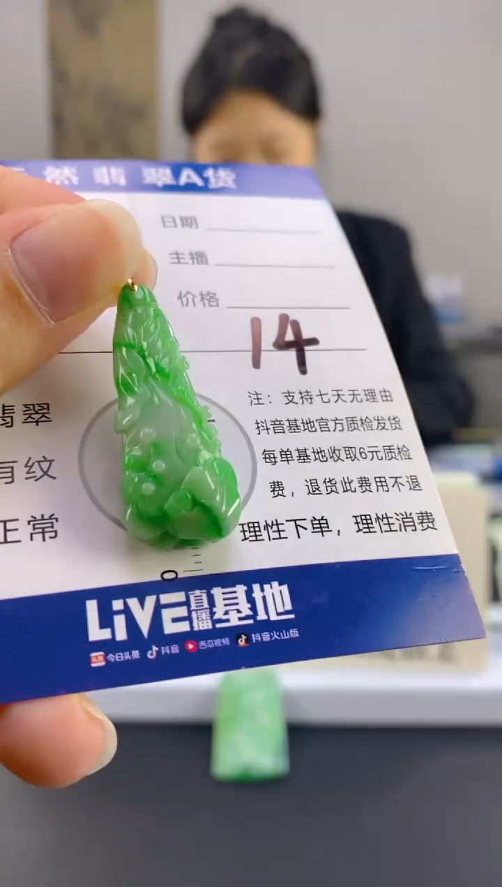 【闪购商品】翡翠颈饰18K金镶嵌天然A货翡翠