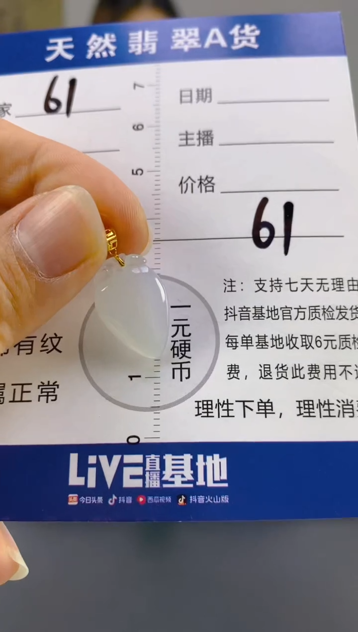 【闪购商品】翡翠颈饰18K金镶嵌天然A货翡翠