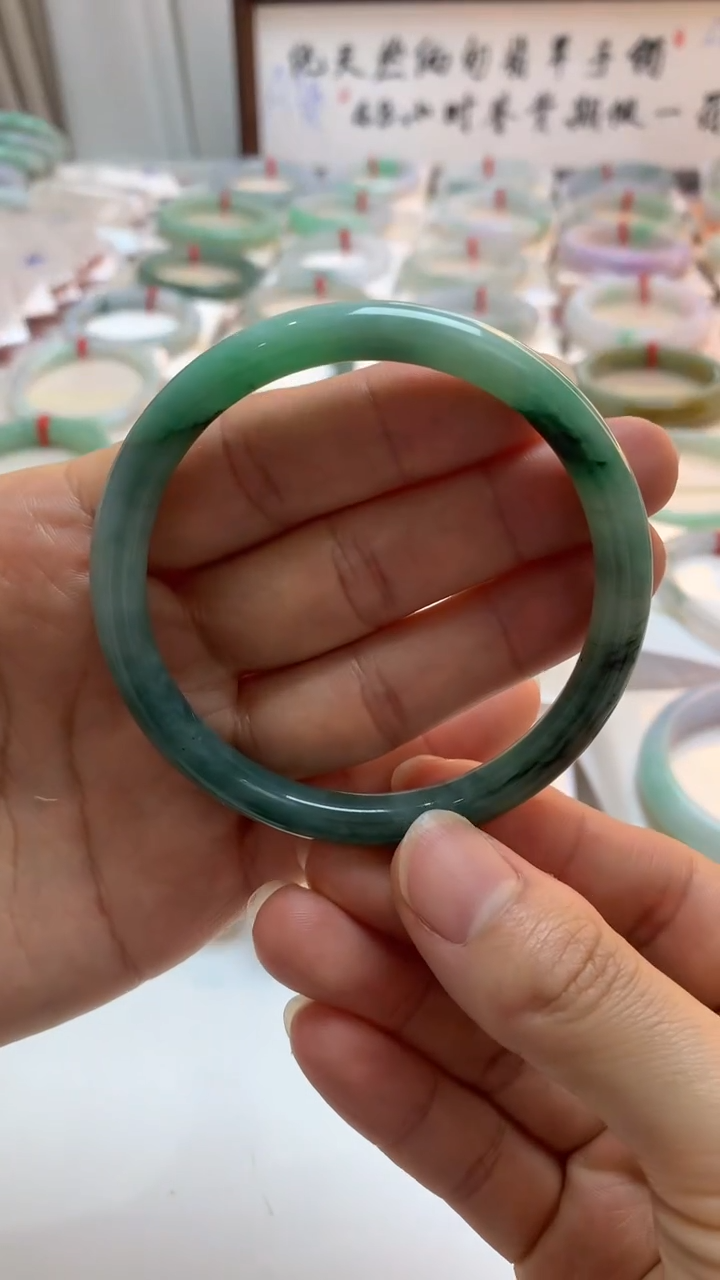 未镶嵌手镯翡翠59.5圆条