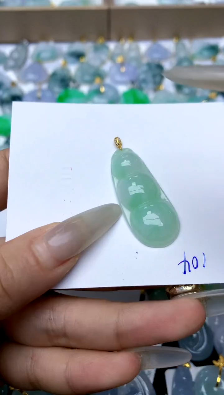 【闪购商品】翡翠颈饰18K金镶嵌天然A货翡翠