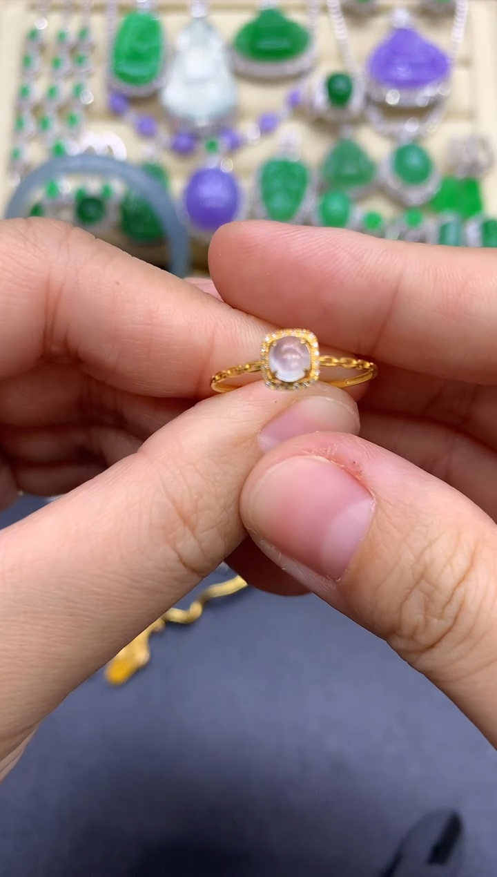 18K金镶嵌戒指翡翠477-中国好珍宝