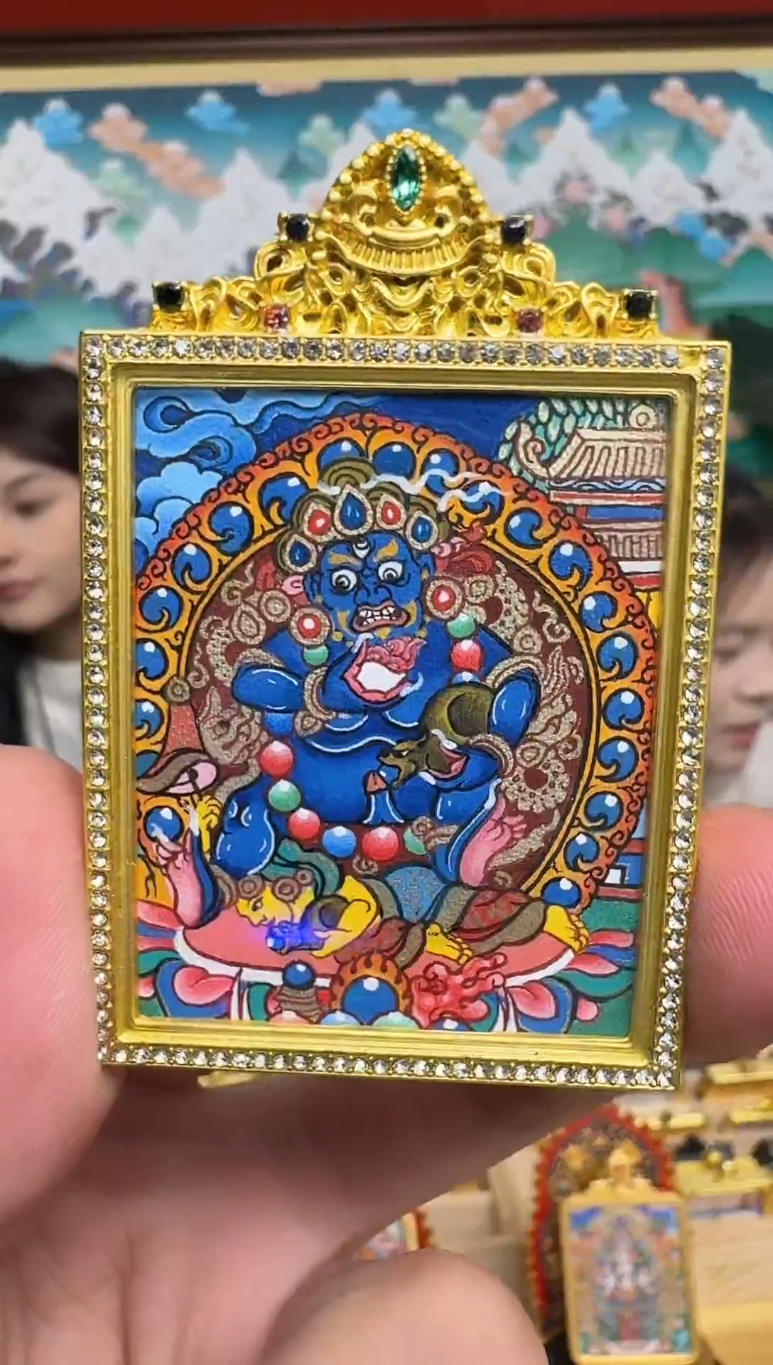 吊坠黑C-热贡纯手绘