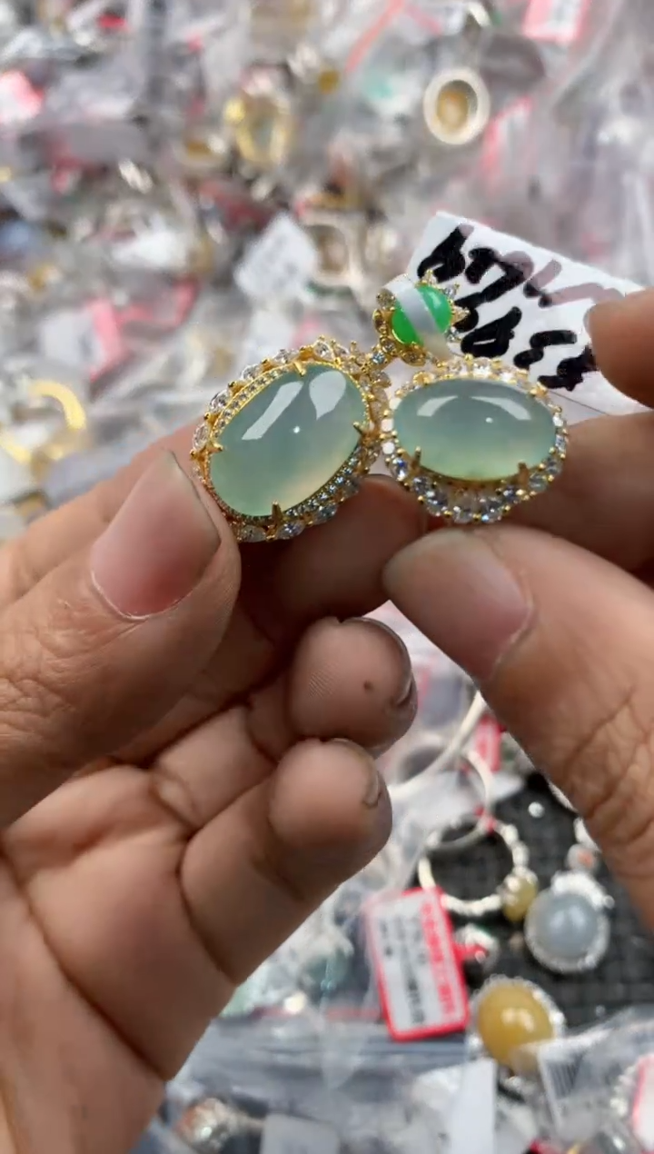 银S925镶嵌戒指翡翠11-11---2