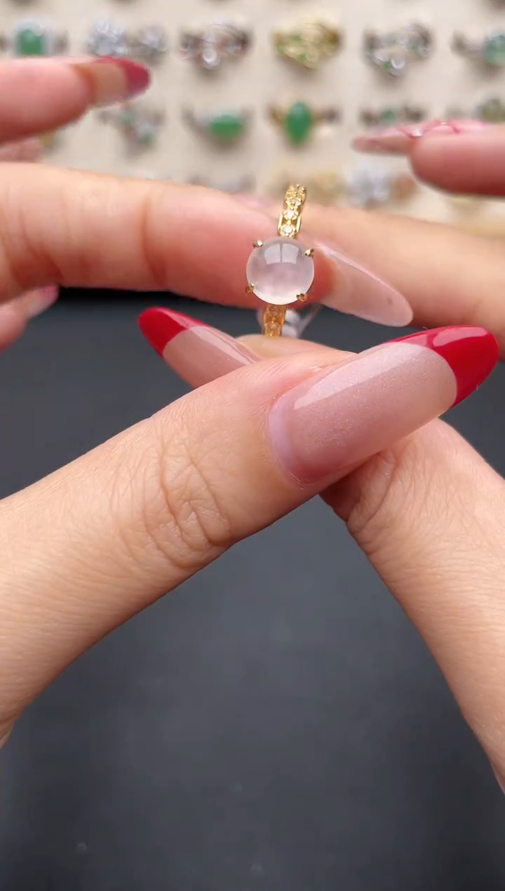 【闪购商品】翡翠戒指银S925镶嵌一物一证一礼盒