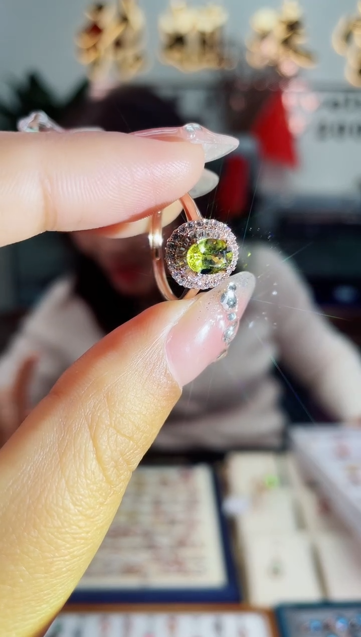 【闪购商品】彩色蓝宝石戒指银S925镶嵌戒指