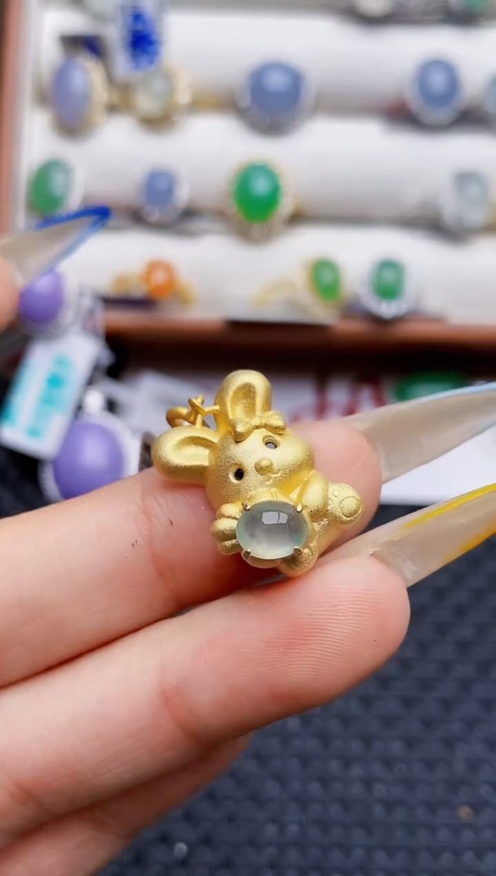 银S925镶嵌戒指翡翠5202