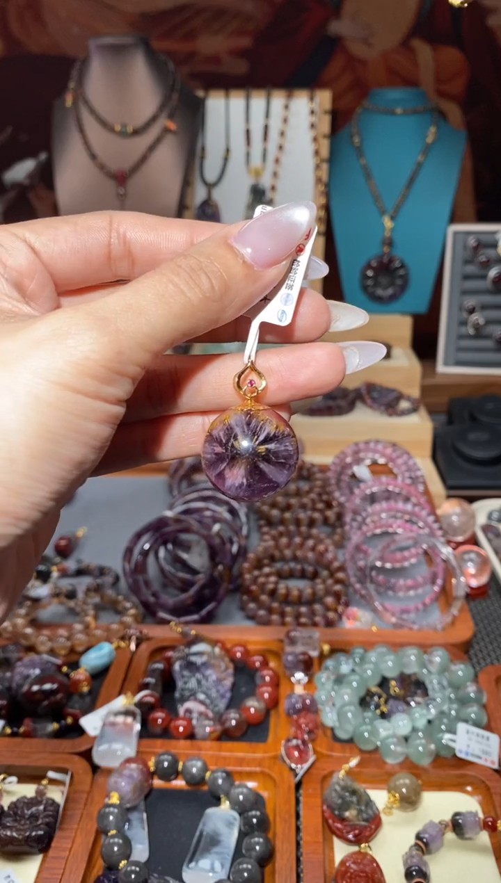 【闪购商品】水晶吊坠18K金镶嵌极光天眼