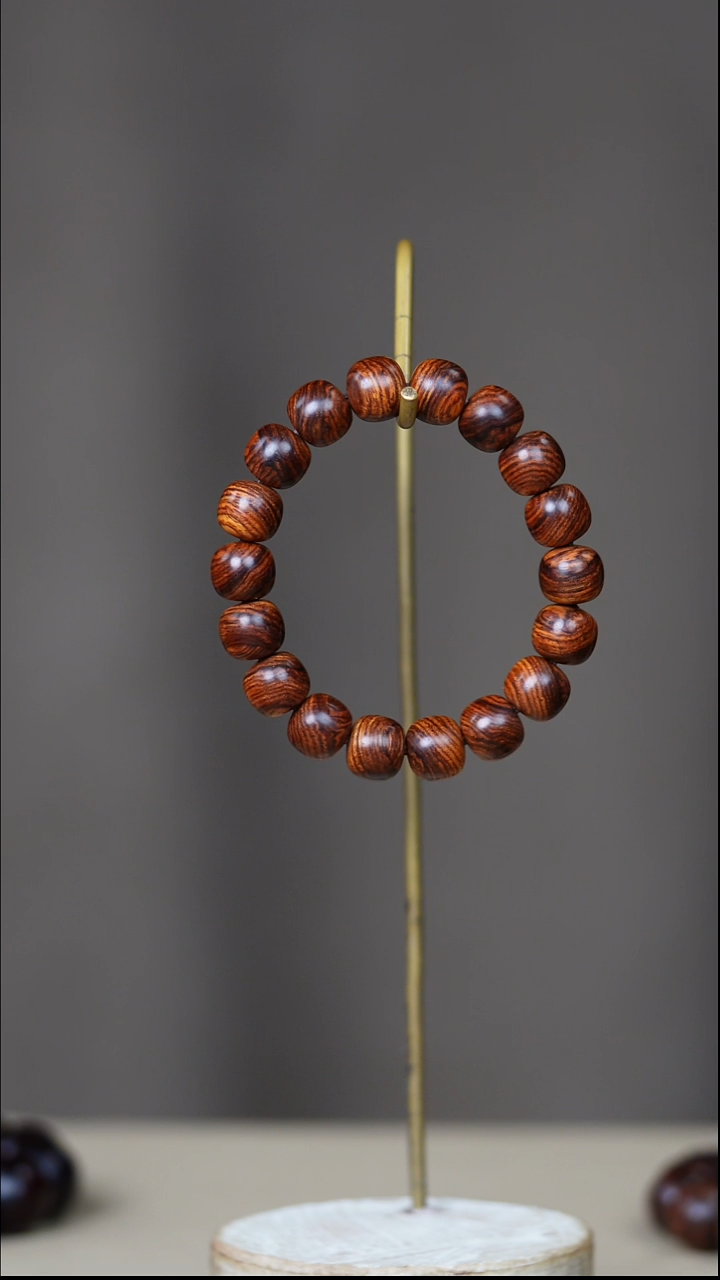 手串/手链黄花梨/降香黄檀黄花梨虎皮纹11/12mm手串