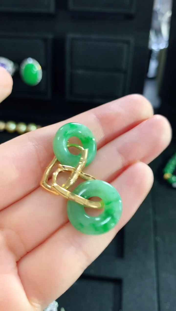 【闪购商品】翡翠银S925镶嵌耳饰耳饰