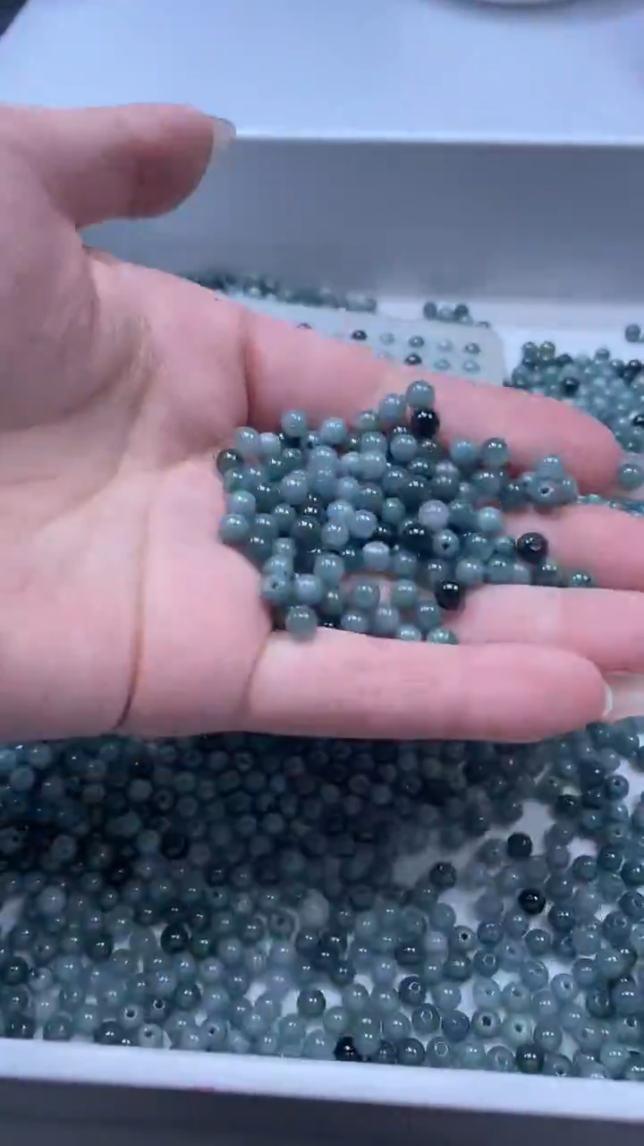 颈饰未镶嵌翡翠w2722翡翠蓝水4mm*40颗