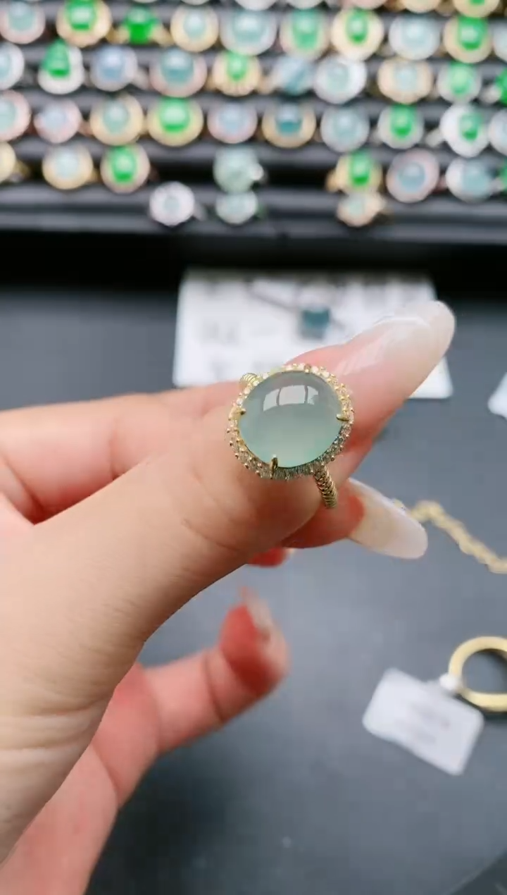 【闪购商品】翡翠戒指银S925镶嵌111111