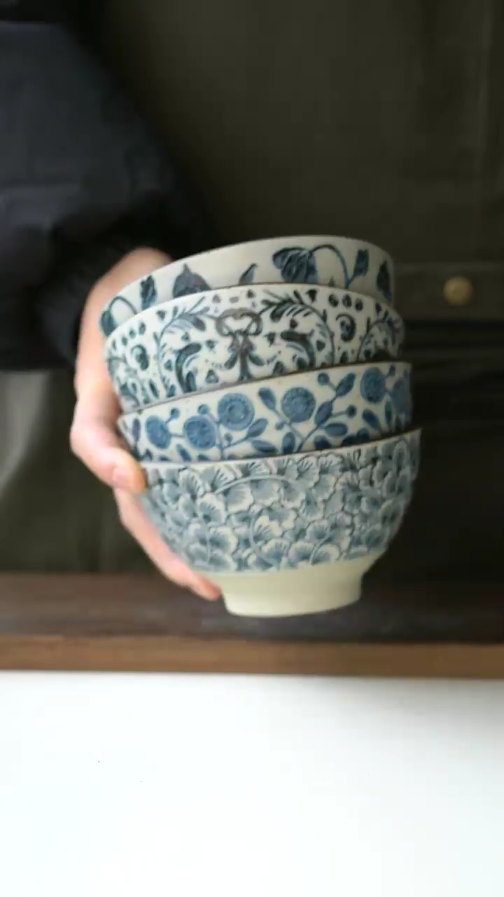 【闪购商品】陶瓷银杏金盏铃兰鸢尾米饭碗@4-2@