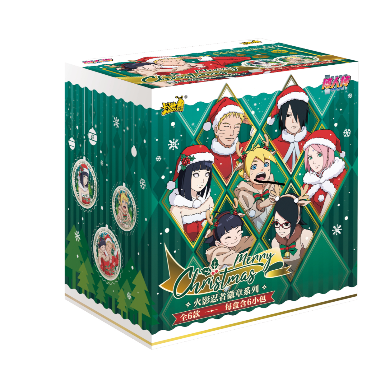 正版授权《火影忍者》圣诞系列节日限定吧唧全家福潮玩盲盒（代拆）