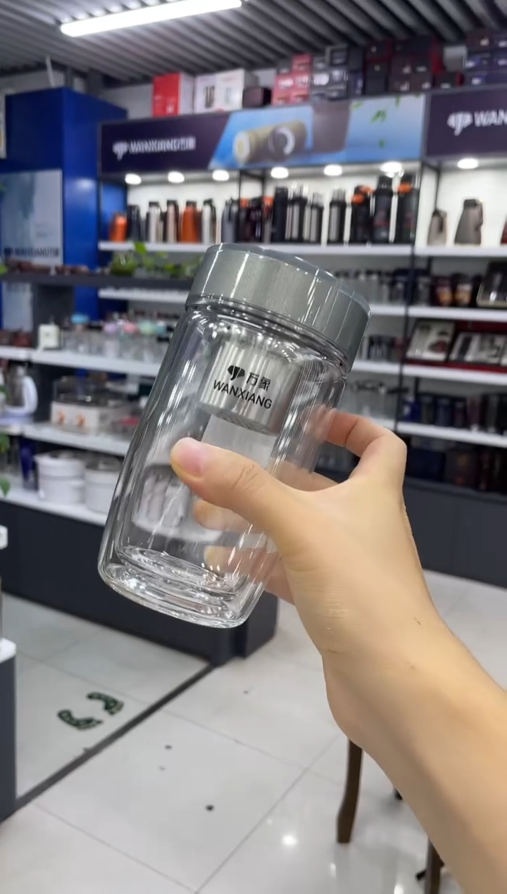 水晶玻璃盖子款万象双层v183-360ml灰