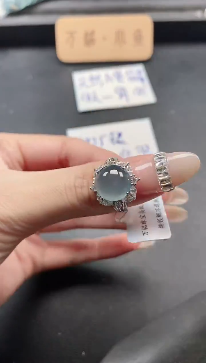 银S925镶嵌戒指翡翠51151
