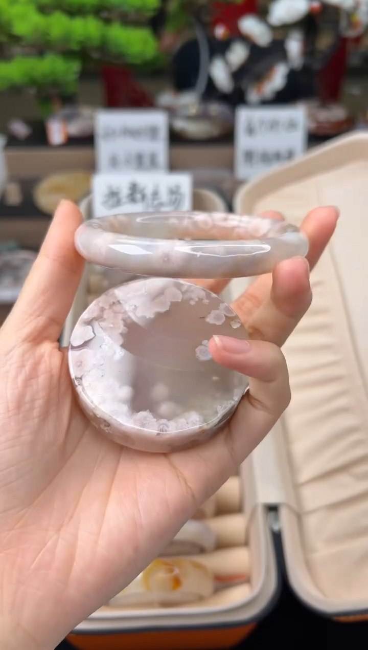 【闪购商品】石英质玉未镶嵌手镯57圈口（赠送镯心）21241