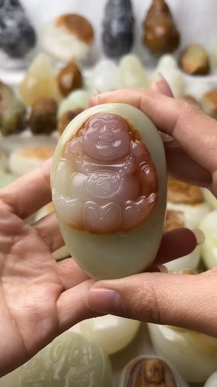 石材古青石棉纹正常不退换弥勒佛