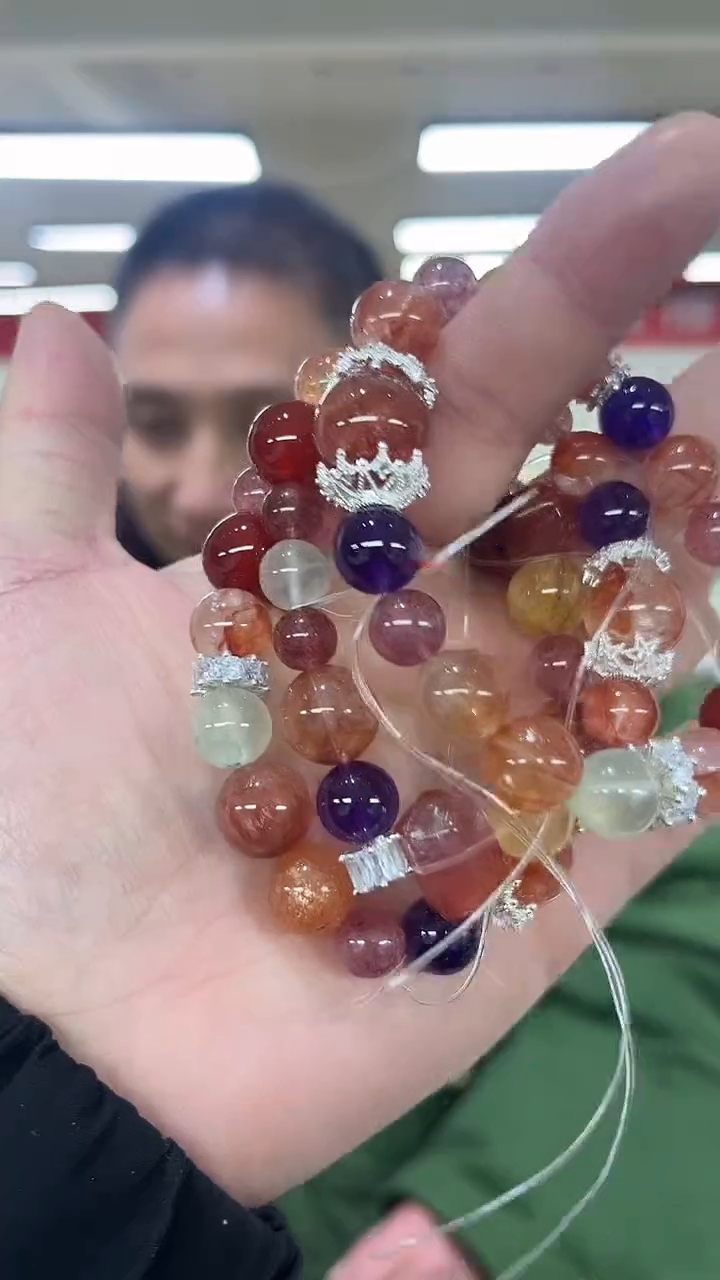 【闪购商品】水晶手链未镶嵌天然DIY胶花手串多样性发一11mm