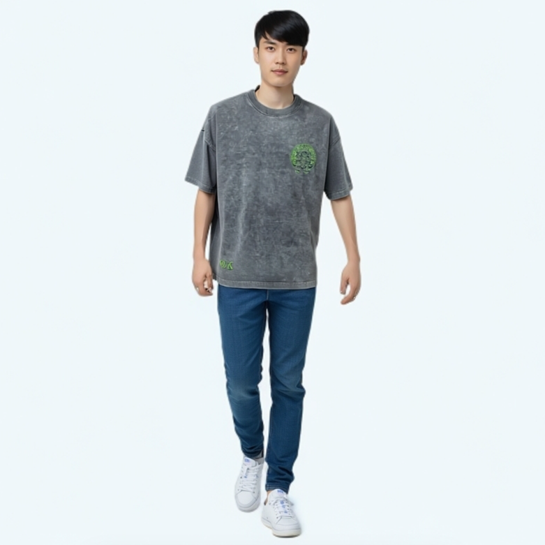 【25-01】2025夏季新款时尚潮流宽松休闲T恤