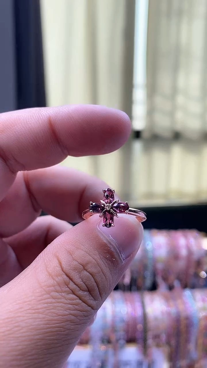 【闪购商品】碧玺戒指银S925镶嵌433543543543