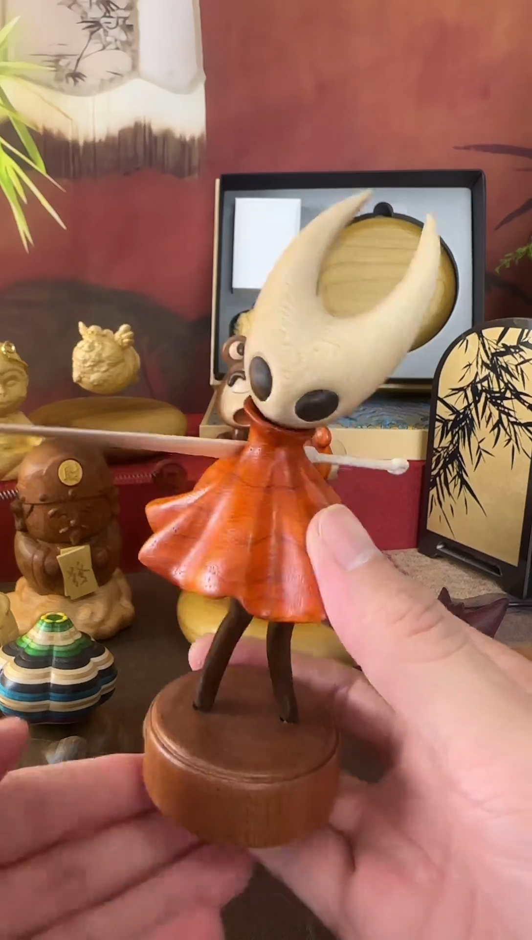 木卡通木雕家具摆件