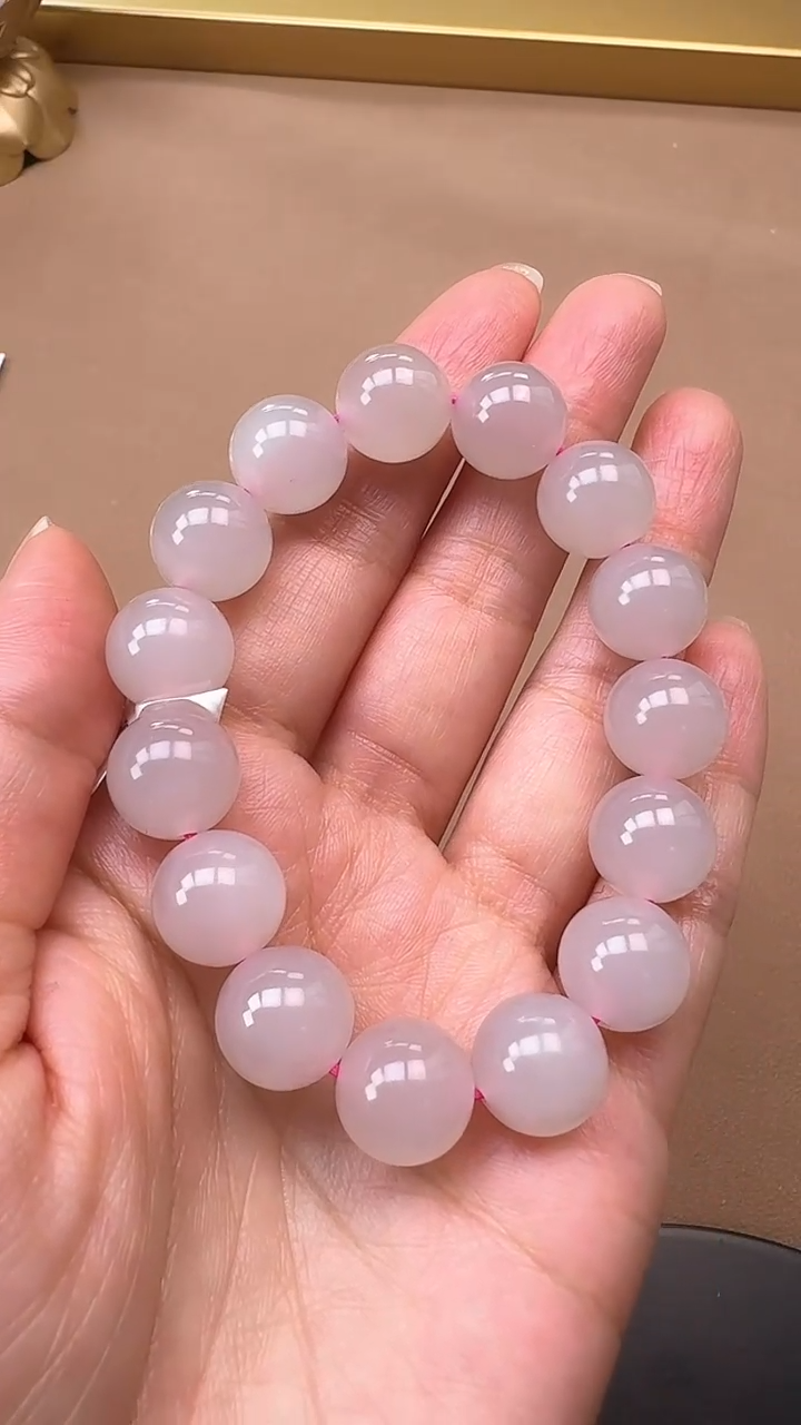 【闪购商品】和田玉手串未镶嵌1206藕粉13mm手串