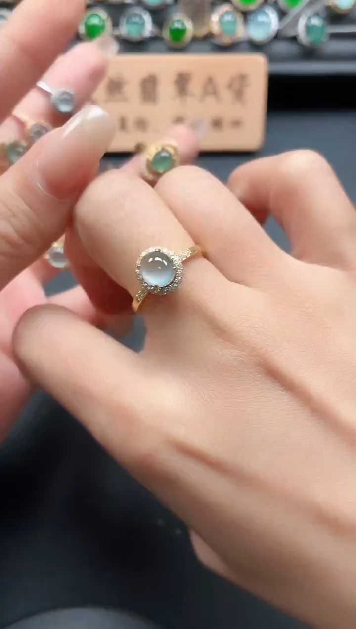 银S925镶嵌戒指翡翠11