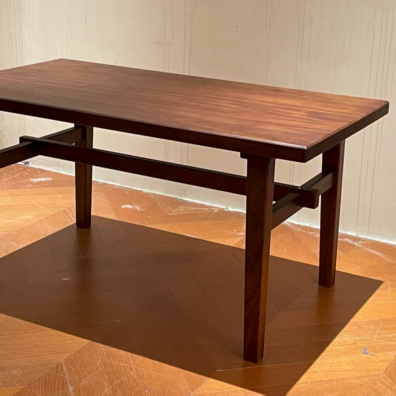 观山黑胡桃茶桌实木阳台茶桌茶台新中式茶几禅意茶桌阳台低坐姿