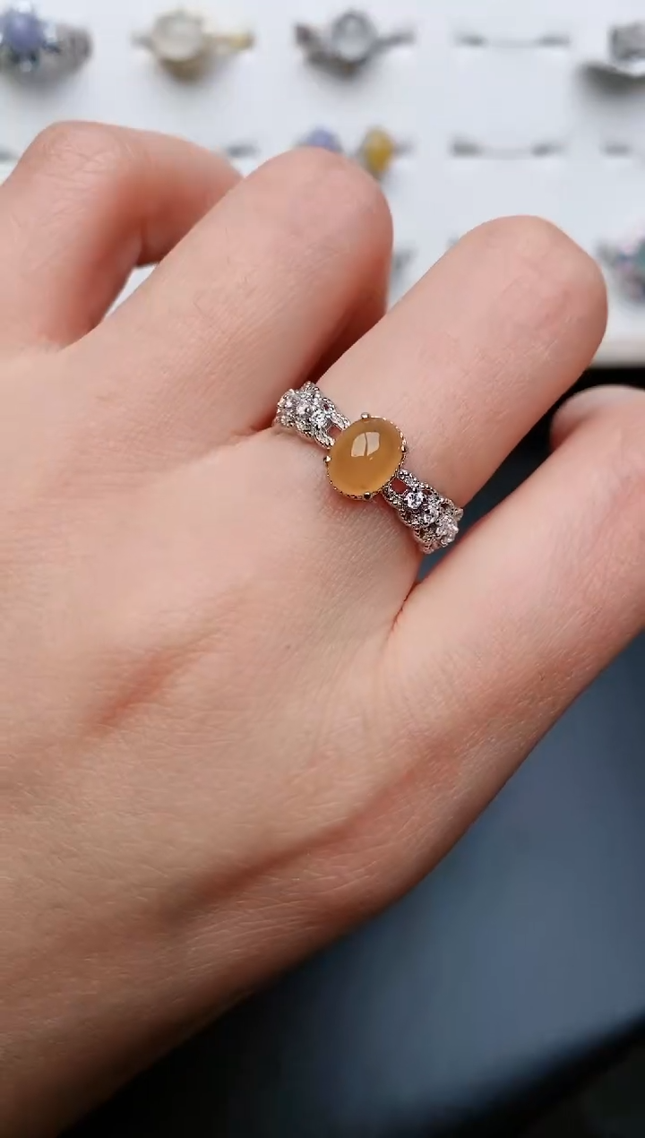 翡翠戒指银S925镶嵌.....