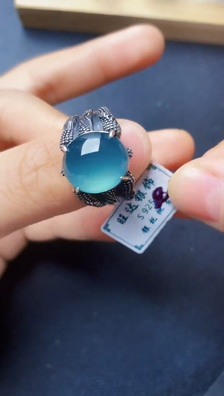 银S925镶嵌戒指翡翠22222222