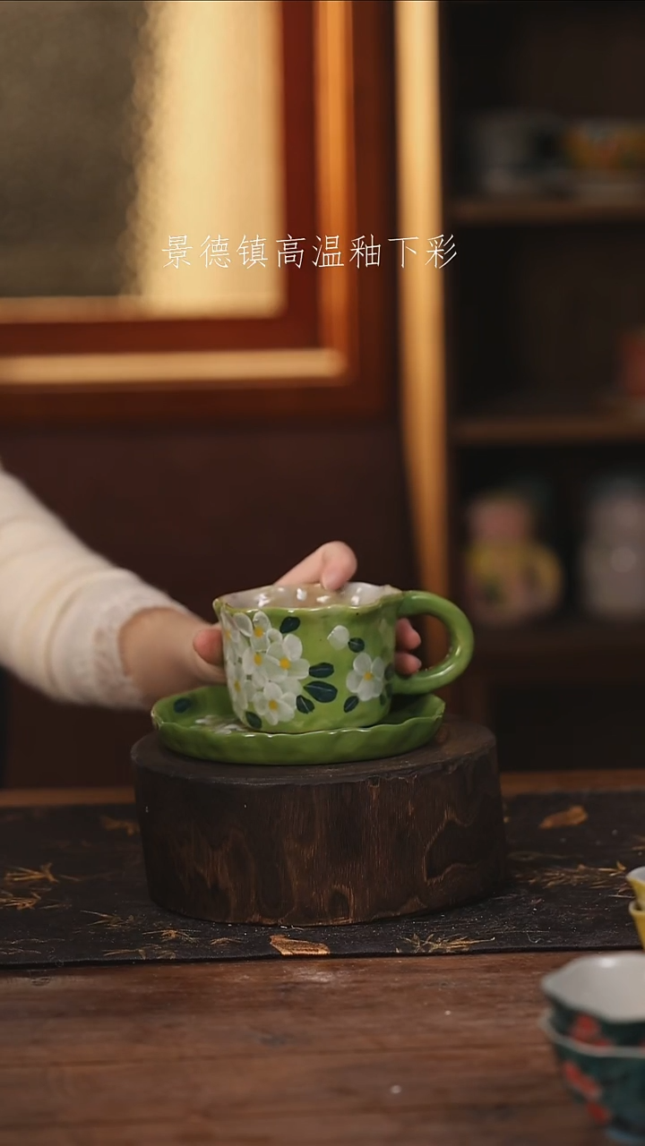 陶瓷 景德镇高温釉下手绘陶瓷@L004@