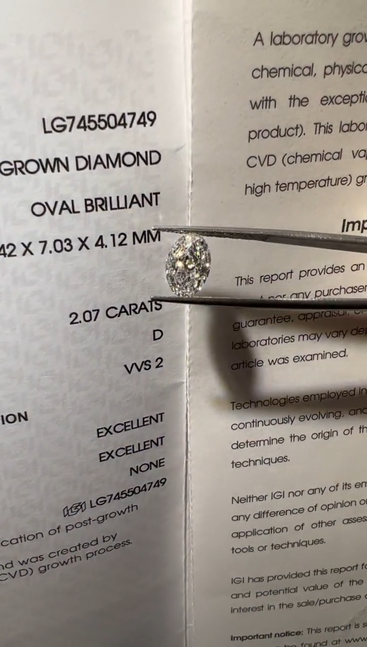 裸石合成钻石y*LG4749   2.07ct