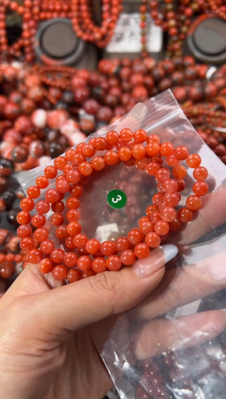 未镶嵌手串南红玛瑙6+