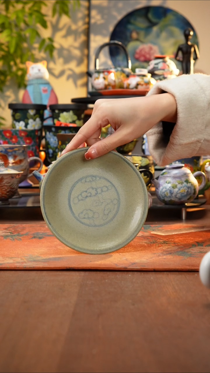 瓷片景德镇手工手绘1017