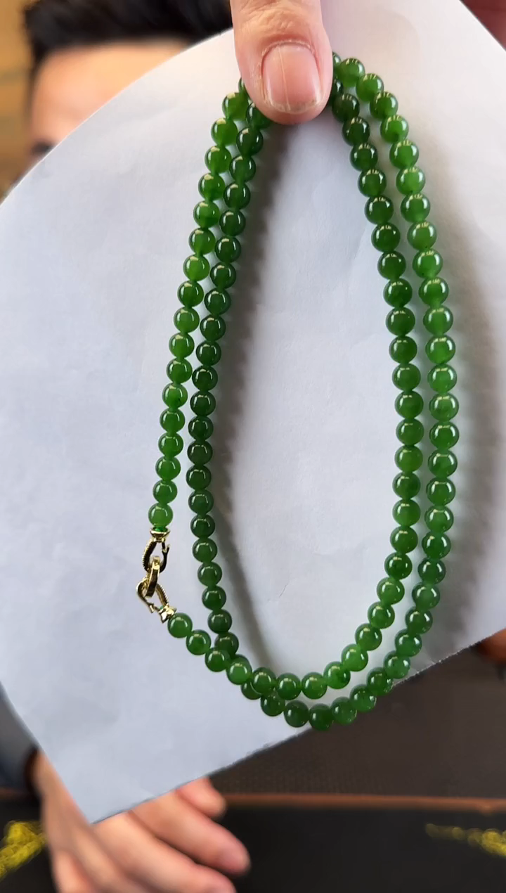 颈饰未镶嵌和田玉108颗卡6毛衣链（无黑点）