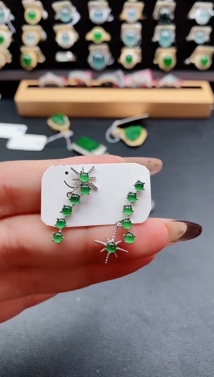 银S925镶嵌戒指翡翠1