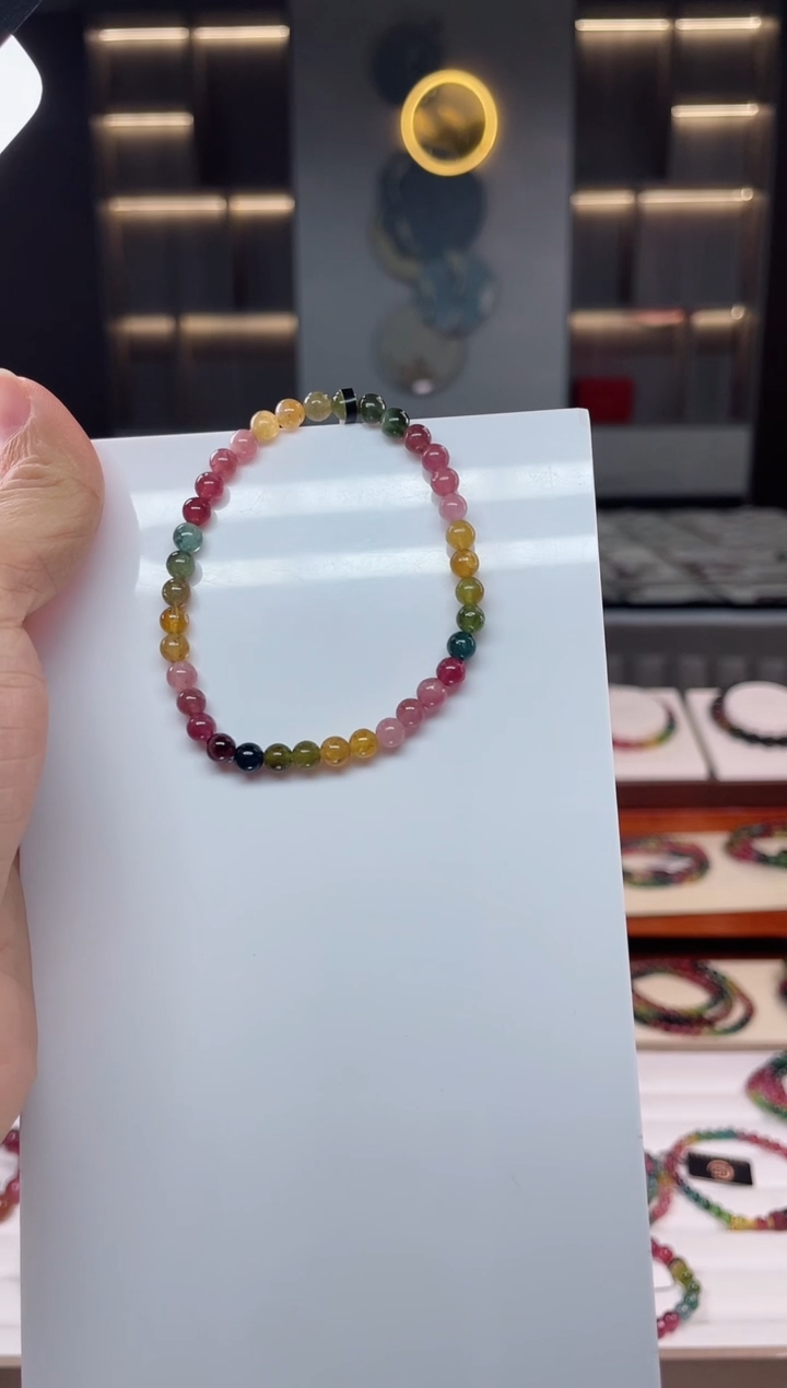 未镶嵌老矿碧玺单圈手串5mm+碧玺（多样性发一条）Q