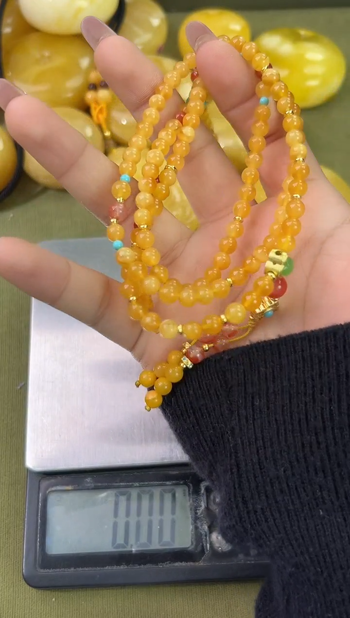 裸石琥珀未镶嵌天然琥珀蜜蜡配链