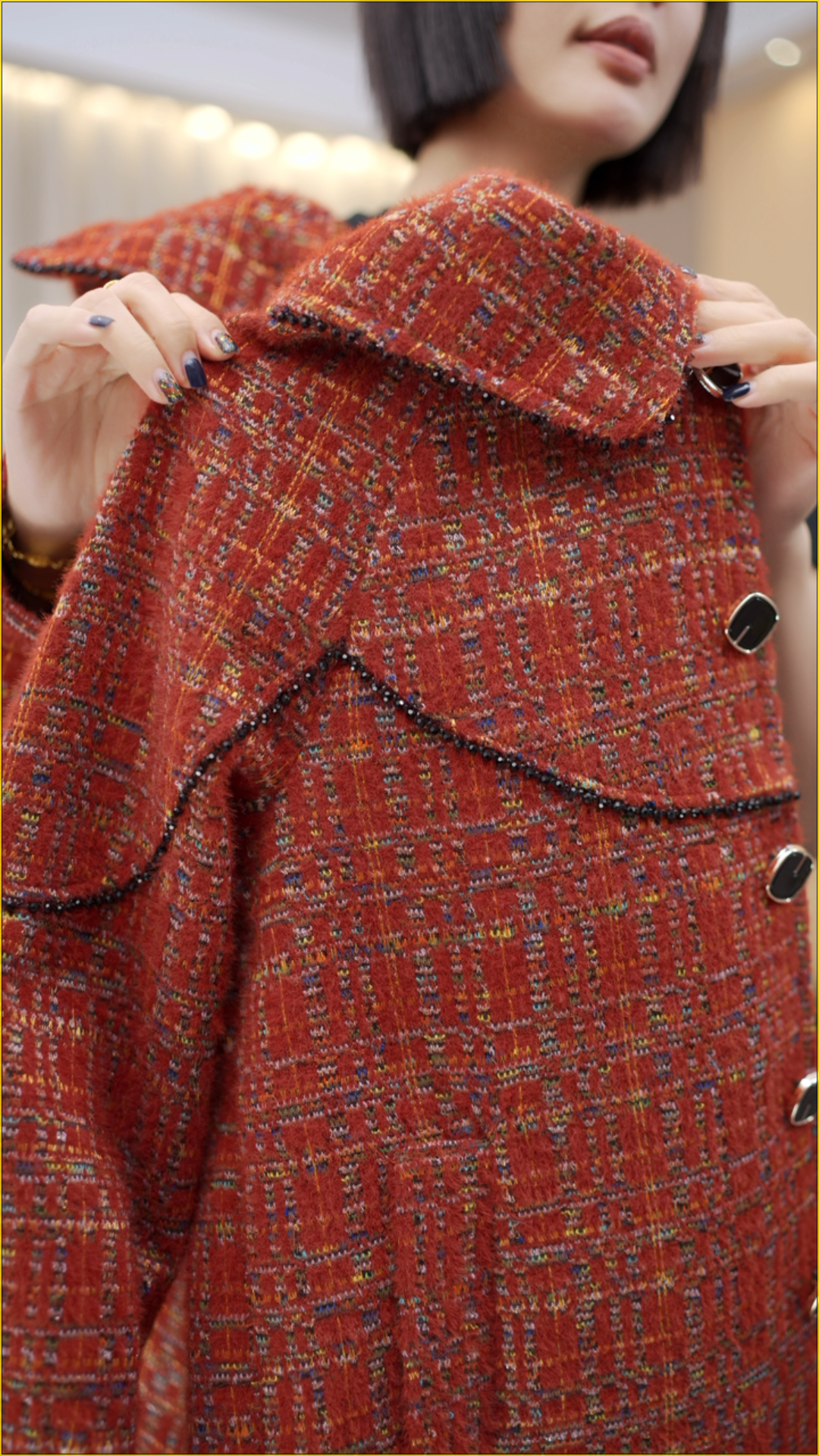 【杭州专柜正品】2025秋冬季新款栗子红加厚貂绒外套（送运费险）