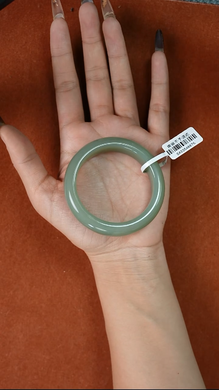 未镶嵌手镯和田玉且末蓝微色差53+Mj