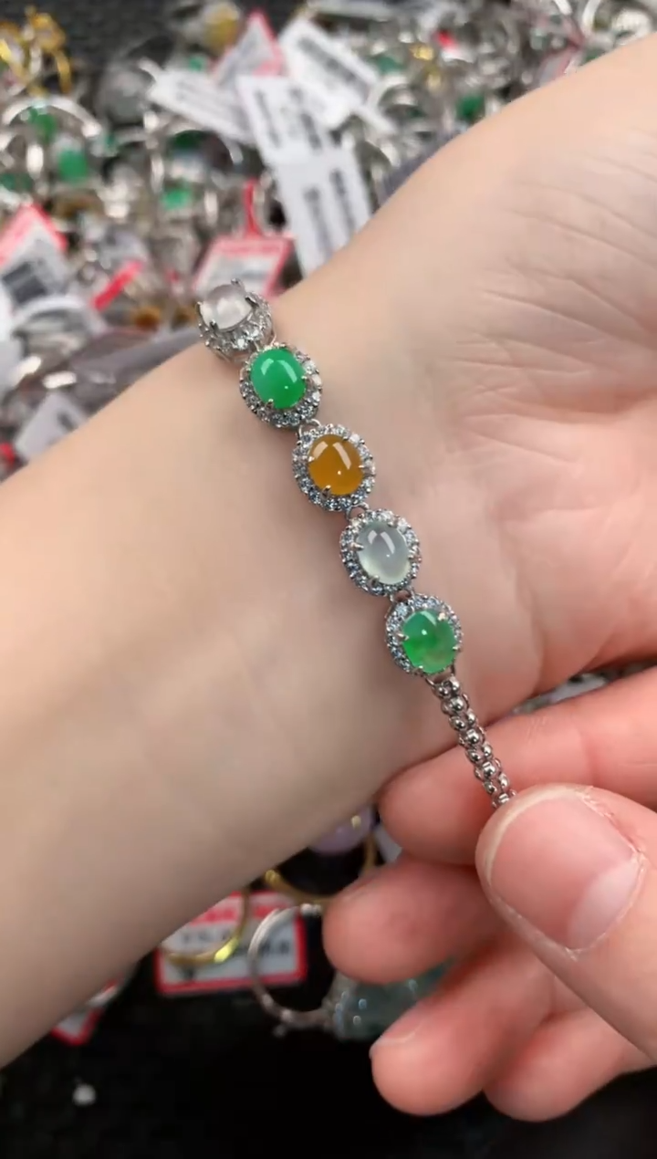 银S925镶嵌戒指翡翠777      6