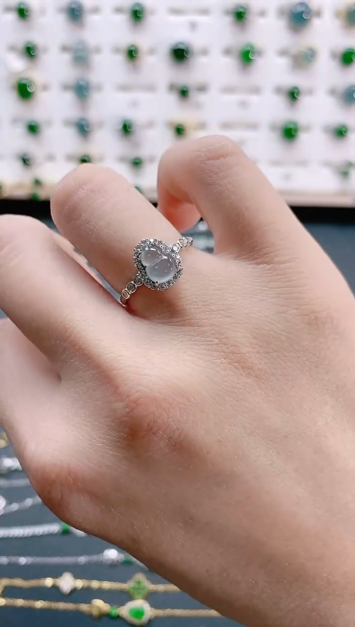 【闪购商品】翡翠戒指银S925镶嵌天然翡翠