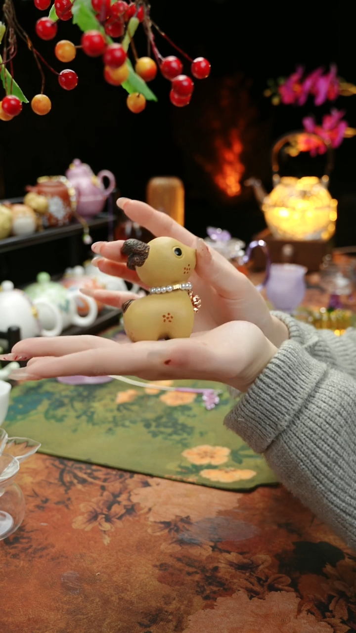 【闪购商品】一鹿有你紫砂茶宠摆件+链子