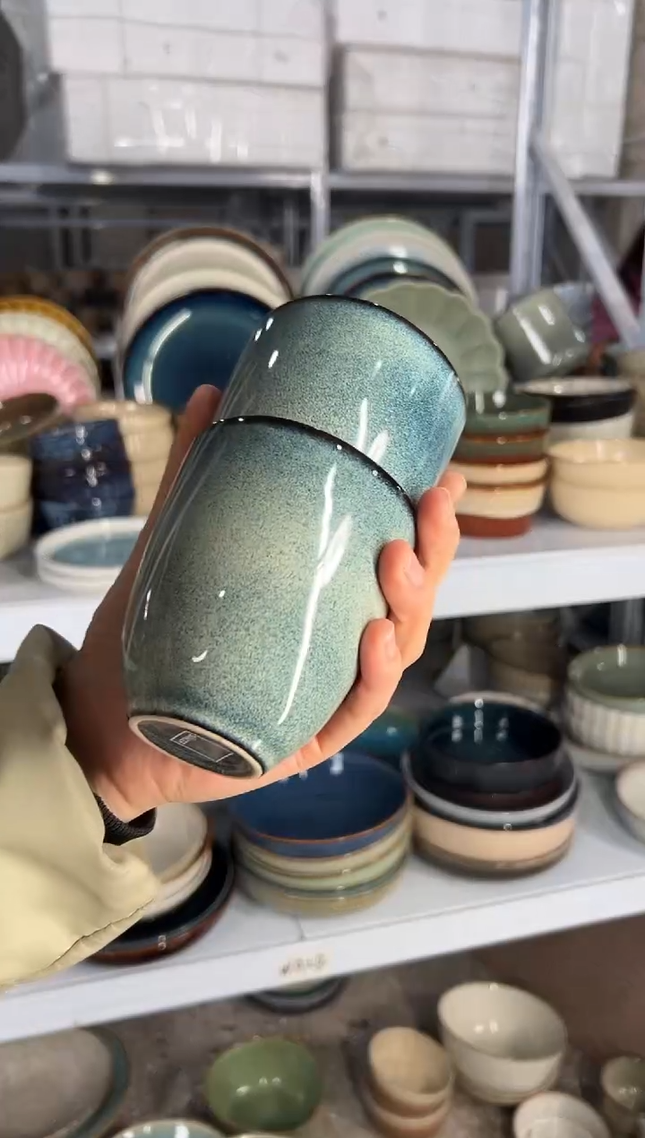 陶瓷外贸尾货瑕疵满20包邮X2手握杯