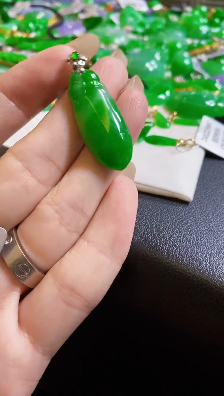 【闪购商品】定制翡翠18K金镶嵌瓜