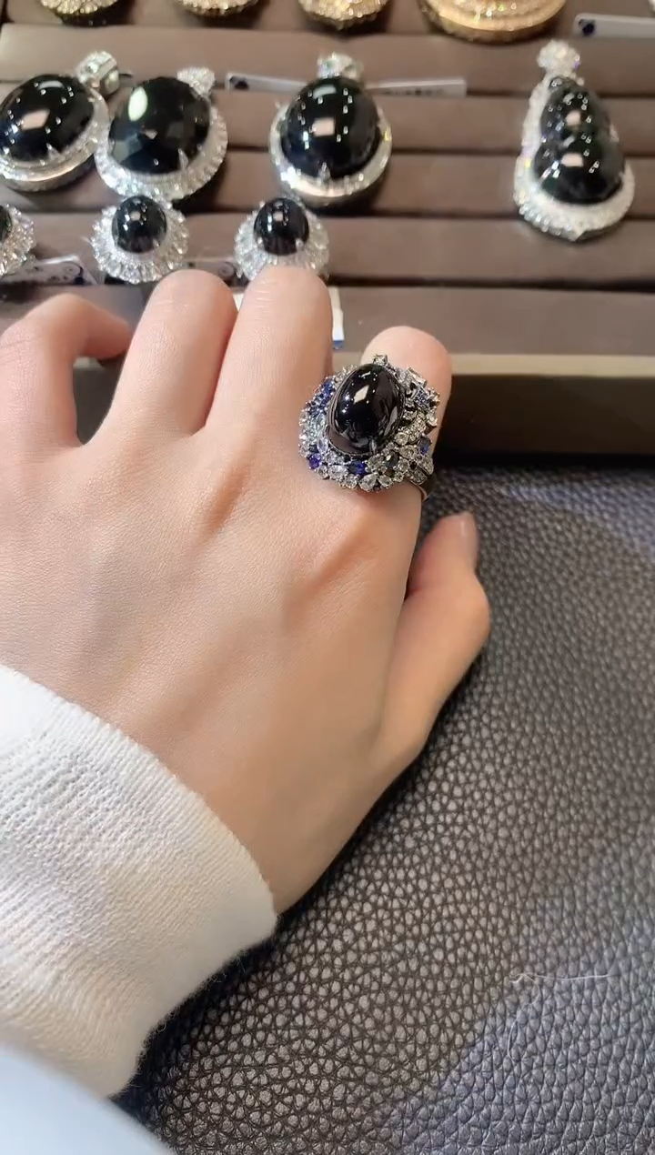 【闪购商品】翡翠戒指18K金镶嵌A52翡翠